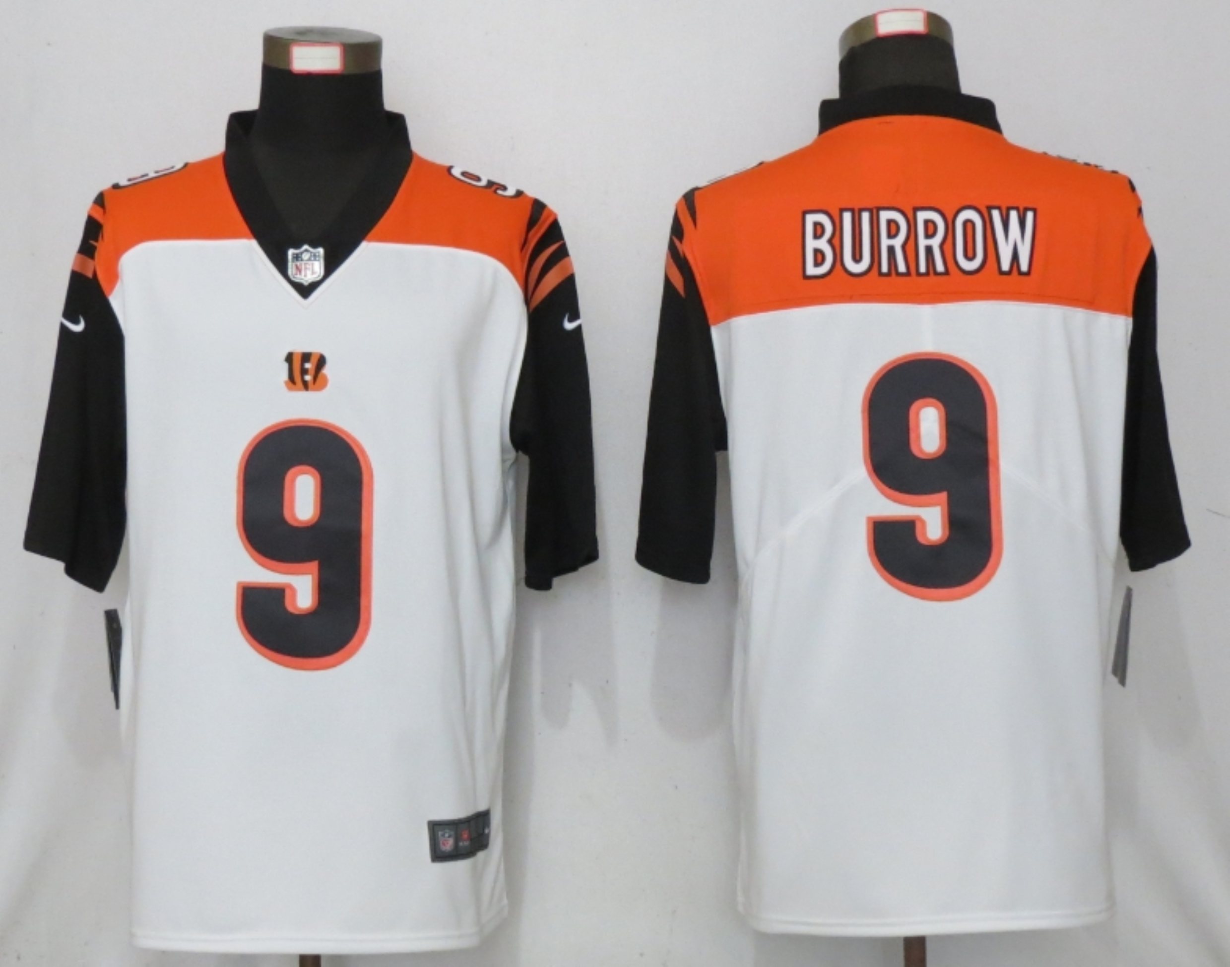 Men New Nike Cincinnati Bengals #9 Burrow Nike White NFL 100 Vapor Limited Jersey->cincinnati bengals->NFL Jersey